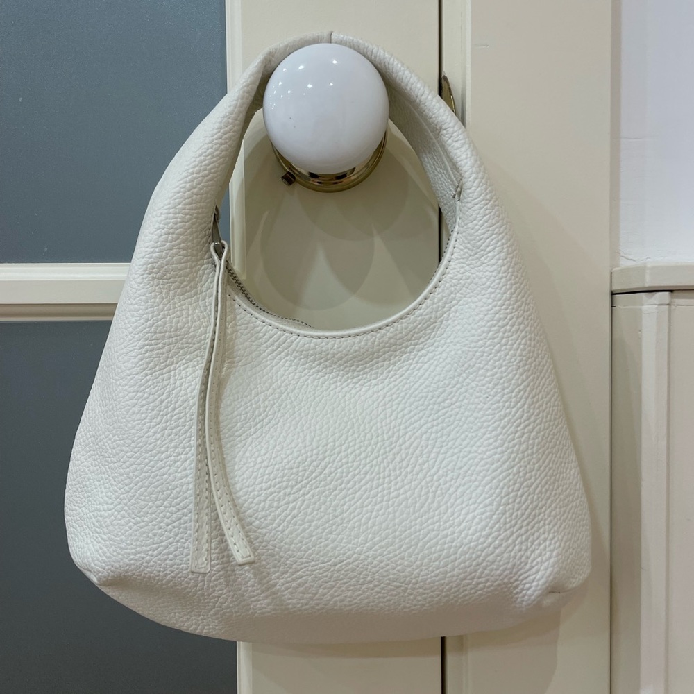 Elegant White Leather Hobo Bag